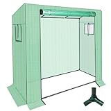 REAWOW Tomaten Gewächshaus 200 x 77 x 169/156 cm mit PE-Abdeckung und Fernster...