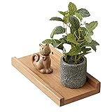 OAKERLAND Schweberegal Eiche Massiv Bilderleiste Holz 30cm Klein Wandregal für...