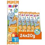 HiPP Elefant Müesli Riegel Butterkeks in Apfel-Vanille (24 x 20g), ab 1 Jahr,...