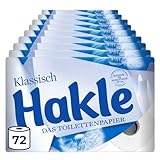 Hakle KLASSISCH Toilettenpapier – 72 Rollen, Die Sanfte Reinigung und Pflege...