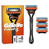 Gillette Fusion 5 Nassrasierer Herren Set, Rasierer + 4 Rasierklingen mit 5-fach...