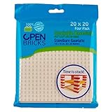 OPEN BRICKS Bauplatten, 20x20 (16 x 16 cm), Weiß/White, 4 Stück, Kompatibel...