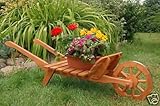 Massive Premium Schubkarre XXL, behandelt aus Holz, Gartendeko, Pflanzkorb,...