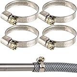 Schlauchschellen mit Schneckenantrieb, 4 Pack, Spannbereich Ø 25 - 40 mm, für...