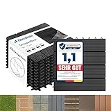 Floordirekt WPC Fliesen 30x30 cm, 1m² = 11 Terrassenfliesen, Klickfliesen,...