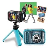 Vtech Kidizoom Video Studio HD blau – Kinderkamera mit Greenscreen, Stativ,...