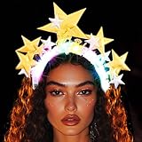 Zoestar Leuchtendes Sternenkronen-Stirnband, LED-Sterne, Kopfschmuck, funkelnder...