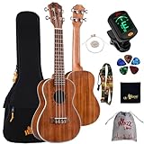 Winzz Ukulele Konzert 23 Zoll Erwachsene Kinder Anfänger Set, Ukulele Holz KOA...