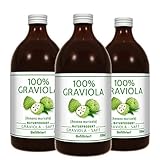 3 x 100% GRAVIOLA Direkt-Saft -unfiltriert & vegan- (3 x 500ml), aus 100%...