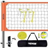 VEVOR Höhenverstellbares Volleyballnetz Set, 9,7 x 2,4 m Tragbarer...