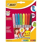 BIC Marking Permanent Markers Fine Tip Assorted Intense & Pastell Colors 6+2...