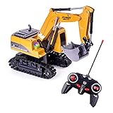 Highttoy Ferngesteuerter Bagger, 6 Kanal RC Bagger für Kinder Bagger Traktor...