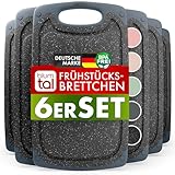 Blumtal Frühstücksbrettchen Kunststoff 25x15 cm im 6er Set - Brettchen...