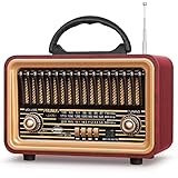 PRUNUS J-170 Bluetooth Radio Retro AM/FM/SW, Nostalgie Radio Klein mit 1800mAh...