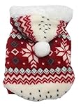 SAMGU Hundekleidung Warm Weihnachten Hundepullover Kapuzenpullover Rot M