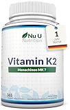 Vitamin K2 MK7 200µg - 365 vegane Tabletten, keine Kapseln - 12 Monate Vorrat -...