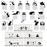 20 x Niedliche Katzen Mäuse Licht Schalter Steckdose Aufkleber Maus-Loch Wand...