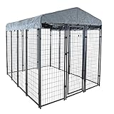 ESTEXO Hundezwinger Hundekäfig 245x176x209 cm Hundehütte Hundehaus Zwinger mit...