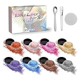 COLAYERIST Essbarer Glitzer für Getränke 8 Farben, Glitzerpulver für...