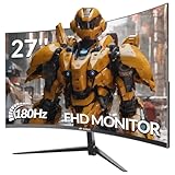 CRUA 27 Zoll Curved Gaming Monitor 165Hz/ 180Hz, PC Bildschirm Full HD 1080P,...