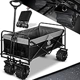 KESSER® Bollerwagen faltbar mit Breite Reifen Handwagen Transportkarre...