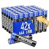 Batterien AAA, 42 Stück Industrie Batterie 1,5V LR03, [Upgrade-Version] 10...