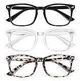 ZEHEXA Lesebrille für Damen, Blaulichtfilter, UV-Schutz, quadratische...