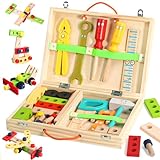Werkzeugkoffer Kinder Spielzeug ab 3 Jahre Junge Mädchen Holzspielzeug...
