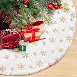 Weihnachtsbaumdecke 90 cm,Christbaumdecke Weiß für Schnee Christbaum...