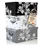 BigDean 3 Große Aufbewarhungsbox mit Deckel aus stabiler Pappe 45 Liter