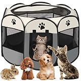 Welpenauslauf Faltbare Hundebox für Zuhause Welpenlaufstall 74x74x43cm...