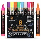 welsberg 8 Kreidestifte, Abwaschbar Glasstifte, flüssige Tafelstifte mit 5mm...