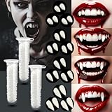Suofuolef 12 Paar Halloween Vampir Zähne, 4 Größen Vampire Cosplay Fangs mit...