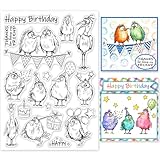 GLOBLELAND Cartoon Vogel Geburtstagsstempel, Transparente Stempel,...