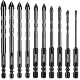 Fliesenbohrer Set 10 tlg, Glasbohrer Set, Glasbohrer Keramikbohrer Glasbohrer...