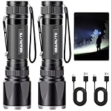 GEARLITE Taschenlampe Led Aufladbar 2Pack, Superhelle Zoombare 3000 Lumen Mini...