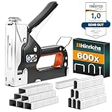 Hinrichs Handtacker Set - 3-in-1 Profi Tacker für Holz - Stofftacker Handwerker...