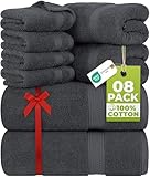 Utopia Towels - 8 teilig Handtücher Set aus Baumwolle mit Aufhänger - 2...