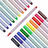 10x Fineliner Bunt - feine 0,4mm Spitze - metallgefasste Faserspitze -...