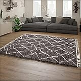 Paco Home Hochflor Teppich Wohnzimmer Shaggy Skandinavisch Fransen Flauschig...
