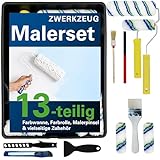 ZWERKZEUG® 13Teilig all-around Maler Set, mit Farbroller, Farbpinsel,...