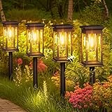 Hqynss Solarlampen für Außen Garten, 4 Pack Moderne Garten Solarleuchten mit...