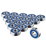 16 x 608RS blaue Skate- und Skateboard-Radlager aus Metall – ABEC 9 bewertet...