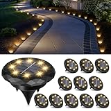 Solpex 12 Stück Solarlampen für Außen Garten, 8 LED Solar Bodenleuchten...
