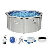 Bestway Hydrium Stahlwandpool Komplett-Set mit Sandfilteranlage Ø 300 x 120 cm,...