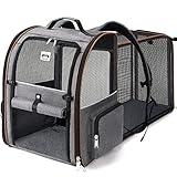 Lekespring Erweiterbar Katzenrucksack Hunderucksack für Katzen Hunde bis 8kg,...