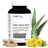 Aloe Vera Detox. 120 vegane Kapseln für 4 Monate. Mit Cascararinde, Frangula,...