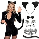 iLuane Katzenohren Haarreif Katzenkostüm Damen, Katze KostüM Cat Ears für...