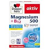 Doppelherz Magnesium 500 + B12 2-Phasen – Hochdosiert mit 500 mg Magnesium pro...