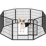 Yaheetech Welpenlaufstall 8 Gitter je 80 x 80 cm Freilaufgehege Welpenauslauf...